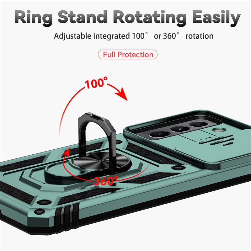 Shockproof Armor Funda For Samsung Galaxy S22 Ultra Slide Camera Protect Phone Case For Galaxy S22 + Plus S 22 Ultra Back Cover