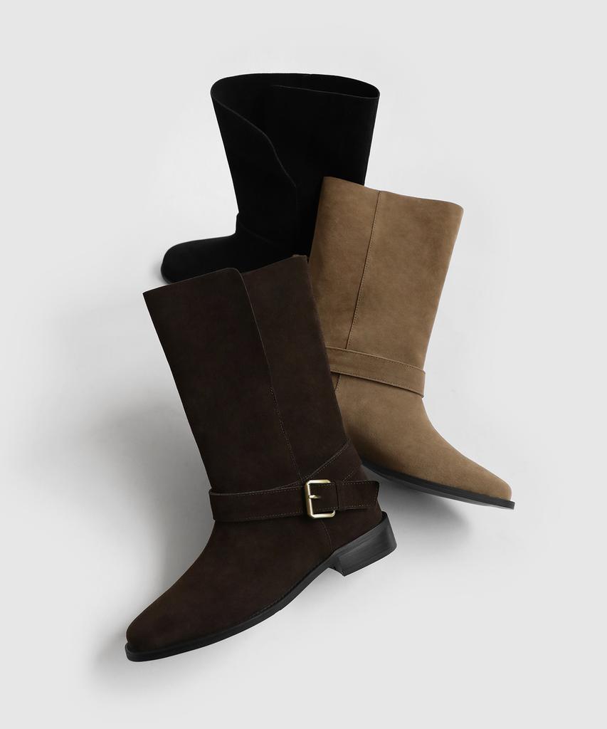 Sappun Kriegel Buckle Strap Mid-Calf Boots (3Cm)