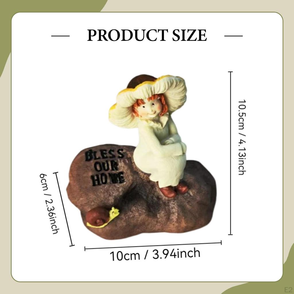 Stone Girl Statue Figurine Desktop Collection Resin Ornament Art Sculpture for Holidays Gift