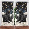 2pcs Starry Bear Pattern Curtain  Blackout  Polyester  for Holiday Window Decor  Home Decor  Rod Pocket Curtain