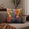 Stunning Colorful Floral Pillow Case Comfort Sofa Bed Silky Elegant Invisible Zipper Custom Decorative Cushion Cover
