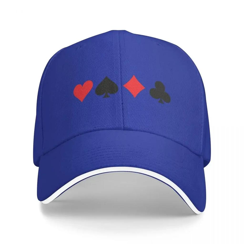 Suit Cards Spades Hearts Diamonds Clubs Design Baseball Caps Snapback Fashion Baseball Hats Breathable Casual For Unisex And Women