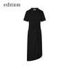 Edition Damen Elegantes Triacetat A-Linien Langhemdkleid