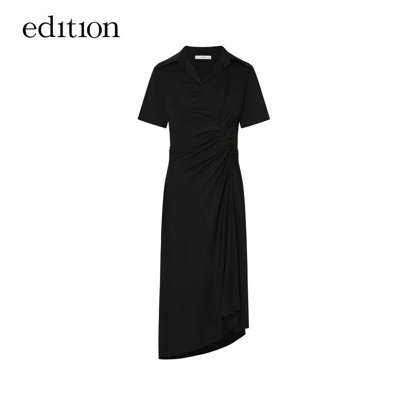 Edition Damen Elegantes Triacetat A-Linien Langhemdkleid