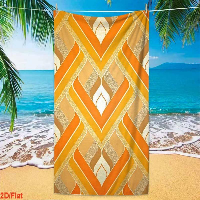 Fresh Watercolor Fruit Style Orange Blossom Whole Orange Repeat Print Quick Dry Sand Resistant Microfiber Beach Towel
