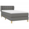 3127102 vidaXL Lit à sommier tapissier avec matelas Gris foncé 100x200cm Tissu