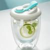 Insulated Glass Cup with Lid Cold/Heat Resistant Leak-Proof Portable Water Cup Anti-scald Egg-Shaped Double Wall Coffee Mug