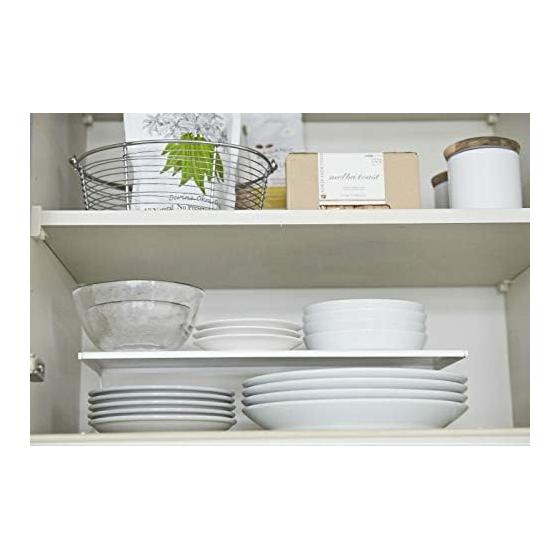 [Bulk Purchase Set of 2] Yamazaki Jitsugyo Tableware Storage Plate Dish Storage L White 2960 | Dish Stand Dish Rack 2 Tier Shelf Kitchen Dishes