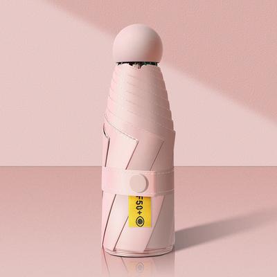Mini Capsule Rain Deštník Kapesní Slunečník Skládací Deštník Dámské Přenosný Růžový Rain Deštník Uv Sun Dualuse Parasol with Box