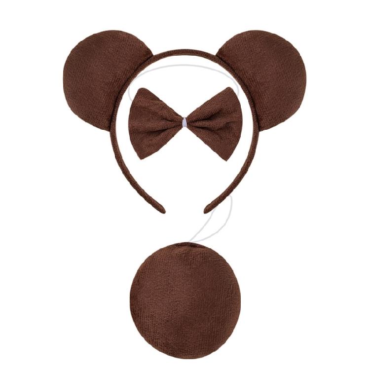 Tierkostüm Set Bär Cosplay Requisiten Stirnband Niedliche Kostüm Accessoires Party Zubehör Kostüm für Halloween Cosplay