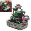 Decorative Resin Fountain with LED Light & Mist Maker - Hand Painted Tabletop Fountain - Multicolor Home Decor for Office Desk