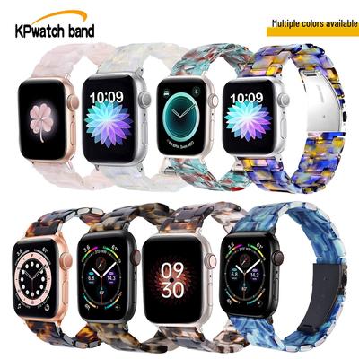 Kompatibler Apple Watch Harz- und Metallarmband mit Faltschließe