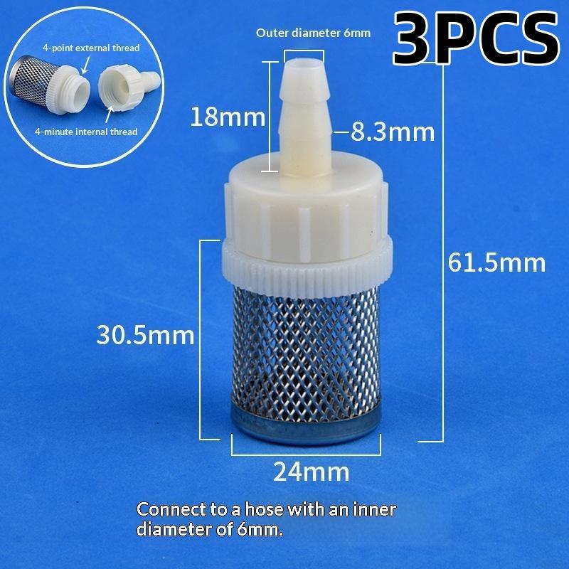 1/3Pcs 4mm 6mm 8mm 10mm 12mm 14mm 16mm 20mm Hose Stainless Steel Filter For Fish Tank Aquarium Garden DIY Accessories