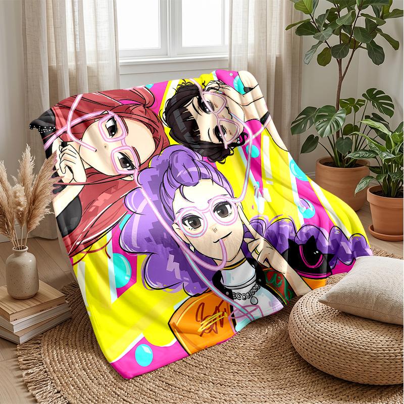 Coperta Morbida Calda Leggera in Flanella Stampata Kpop Demon Hunters Coperta per Tutte le Stagioni per Divano Letto Campeggio Decorazione Casa Regalo di Festa