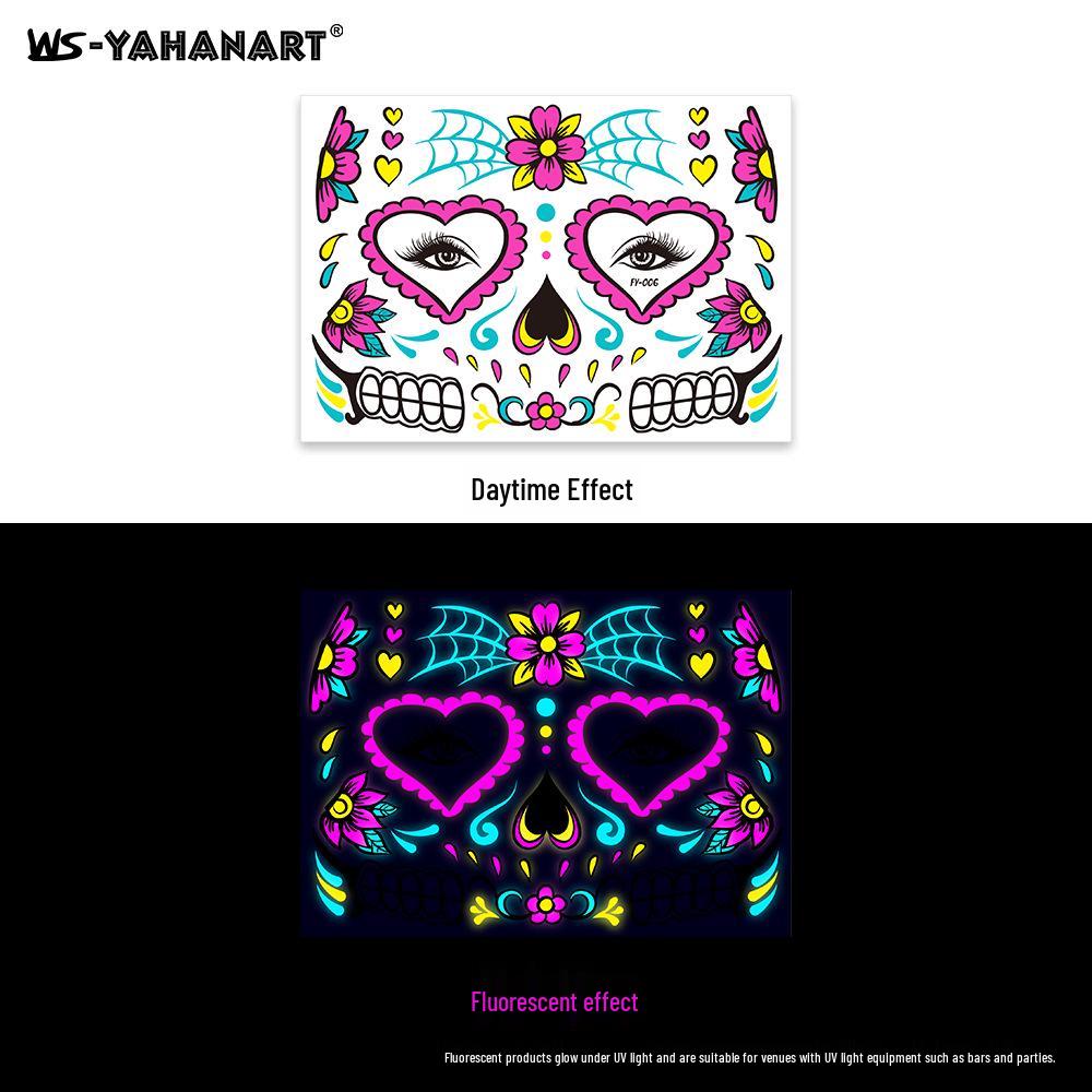 Creative Fluorescent Waterproof Full Arm and Face Tattoo Sticker