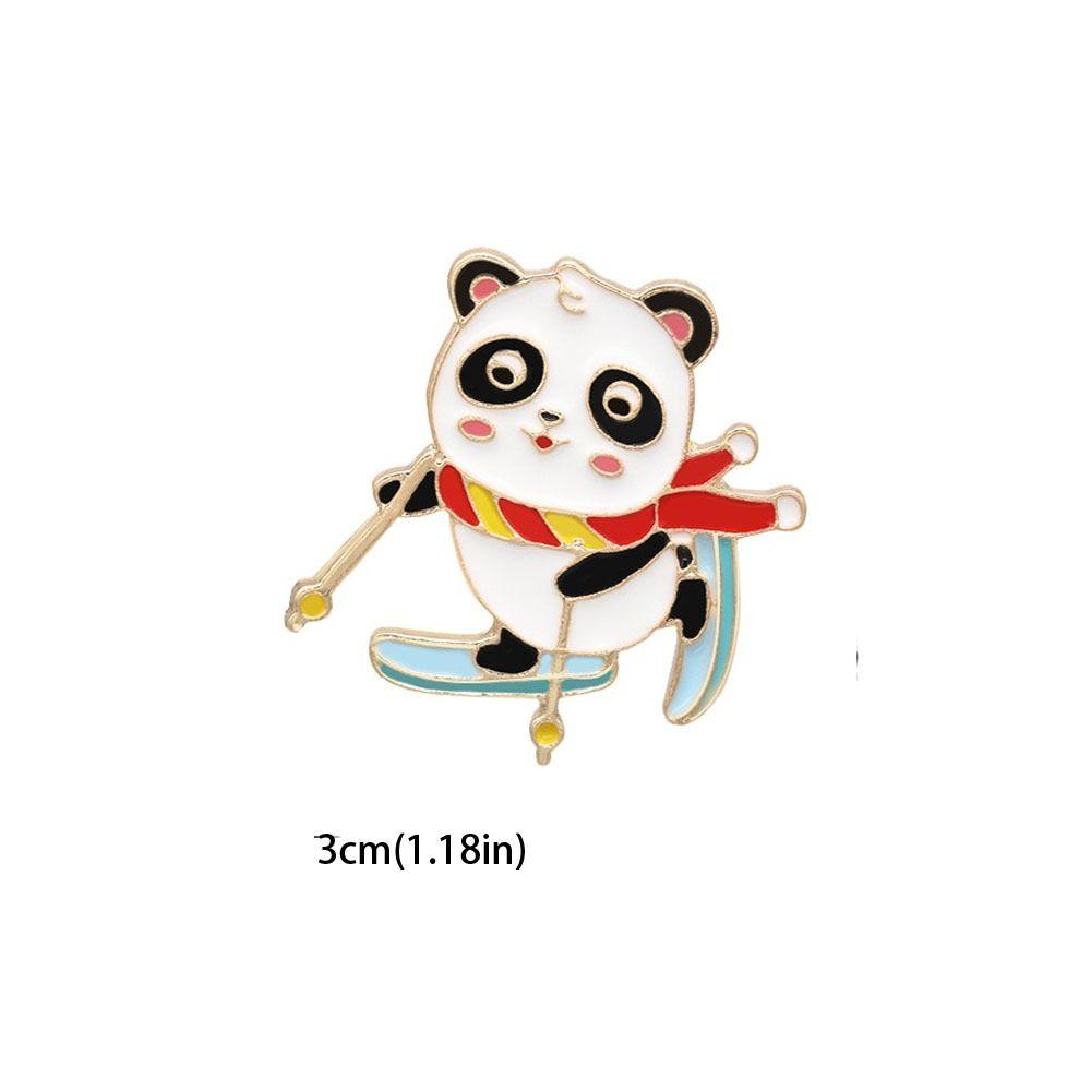 Chinese Style Giant Panda Zinc Zinc Alloy Brooch Enamel  Creative   Backpack Accessory