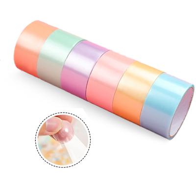 6 rolí lepicích pásek Barevné pásky DIY lepicí pásky Dekompresní barevné lepicí pásky Fidget Perleťová lepicí kuličková páska