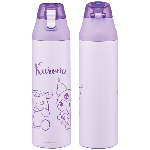 Skater Sports Bottle Direct Drinking Water Bottle 990ml with Bottle Cover Kuromi Flower Wreath Sanrio KSDC10S-A
