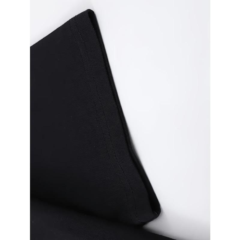 Black Plus Size Men's Clothing T-Shirt with White Text 'ONY' and a Red 'X' ; Urban Style with Unique Illustrations -  Perfect for Casual Occasion