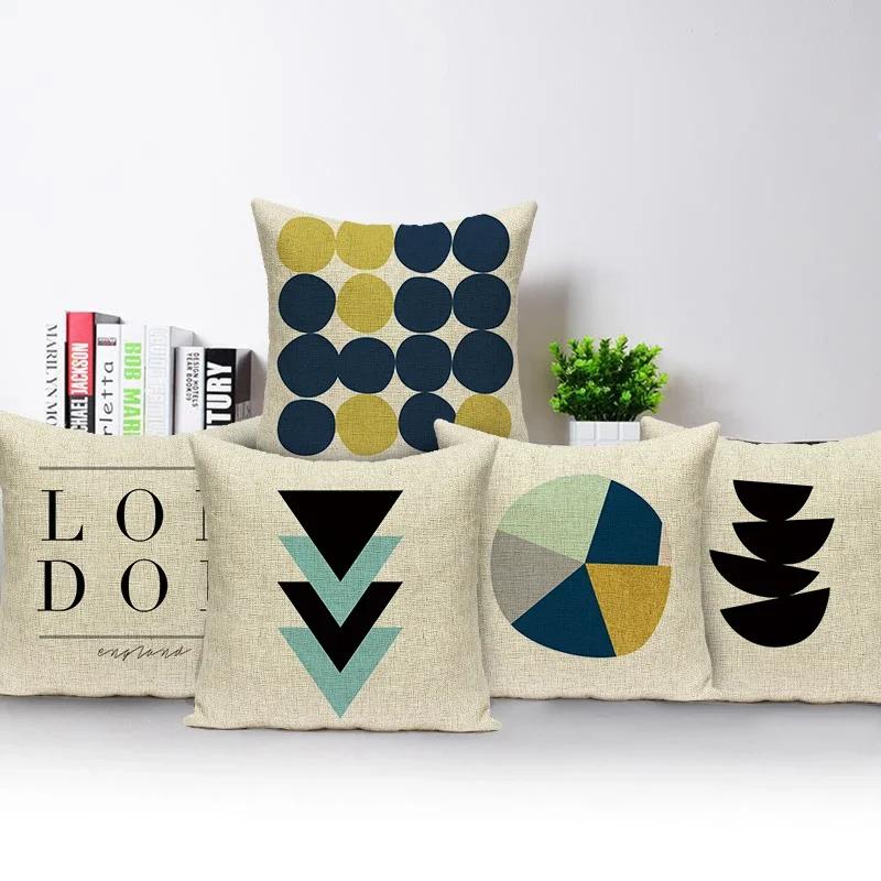 Letter Geometry Print Cushion Cover Decorative Pillow Cover Sofa Bed Car Throw Pillowcase Accessories Sweet Home Textile Decor