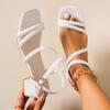 Sommer 2026 Damen Übergröße Sandalen mit klobigem Absatz - Europäischer & Amerikanischer Stil Einriemen-Quadratische Zehenpartie