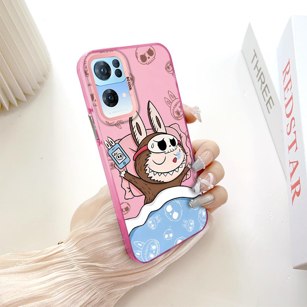 Painted Pattern Colorful Sliver Double Sided Hard Shell Shockproof Anti-fall Phone Casing for OnePlus OPPO Reno Realme