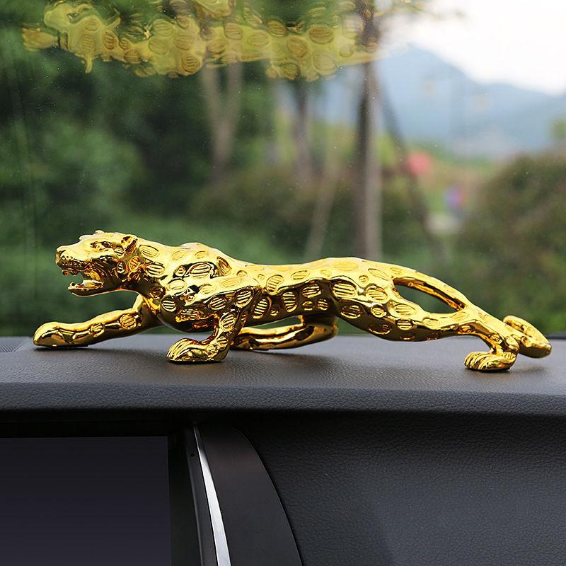 

Room/ Car Decor Leopard Figurine Art Crafts Panther Statue Sculpture Mascot Ornament Home Decoration Length 18cm