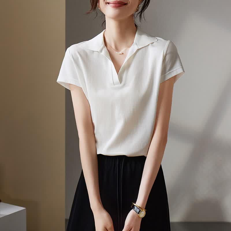 SOFSIL Women's Slim Fit Polo Neck Short Sleeve T-Shirt