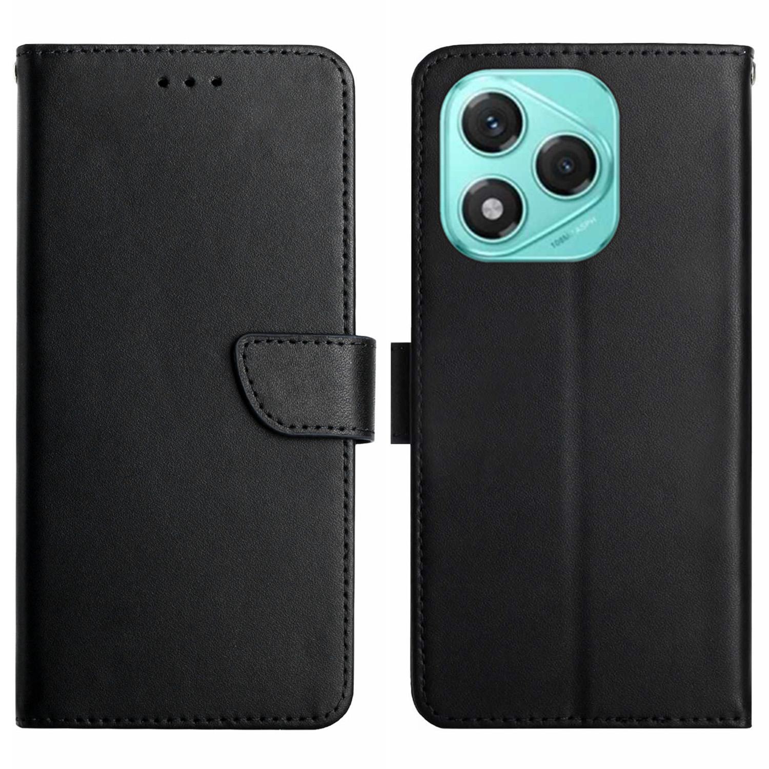 

For Honor 400 Lite Case Genuine Cow Leather Phone Cover Nappa Texture Black