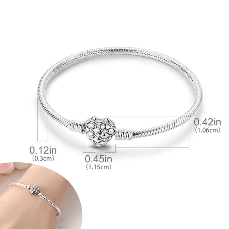 

New copper Bracelets Heart Star Shape Flower Butterfly Bracelets Compatible With Orinigal Bracelets Charm Bead Charms Valentines Day GIft Do It Yourse 18cm