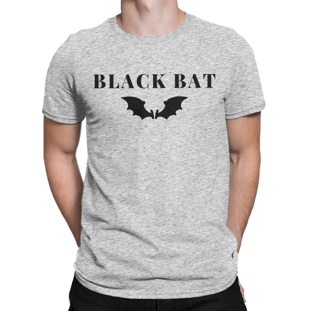 Black BAT Halloween Scary Men T Shirt Vintage Tee Shirt Short Sleeve Crewneck T-Shirts 100% Cotton Summer Clothing