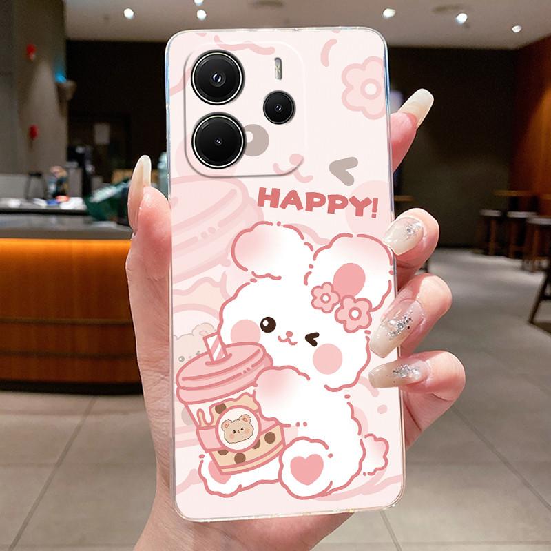 For Redmi Note 14 4G Luxury Cute Cool Boys Girls Pattern Soft Silicone Phone Case Back Cover Transparent TPU Shell 24117RN76G