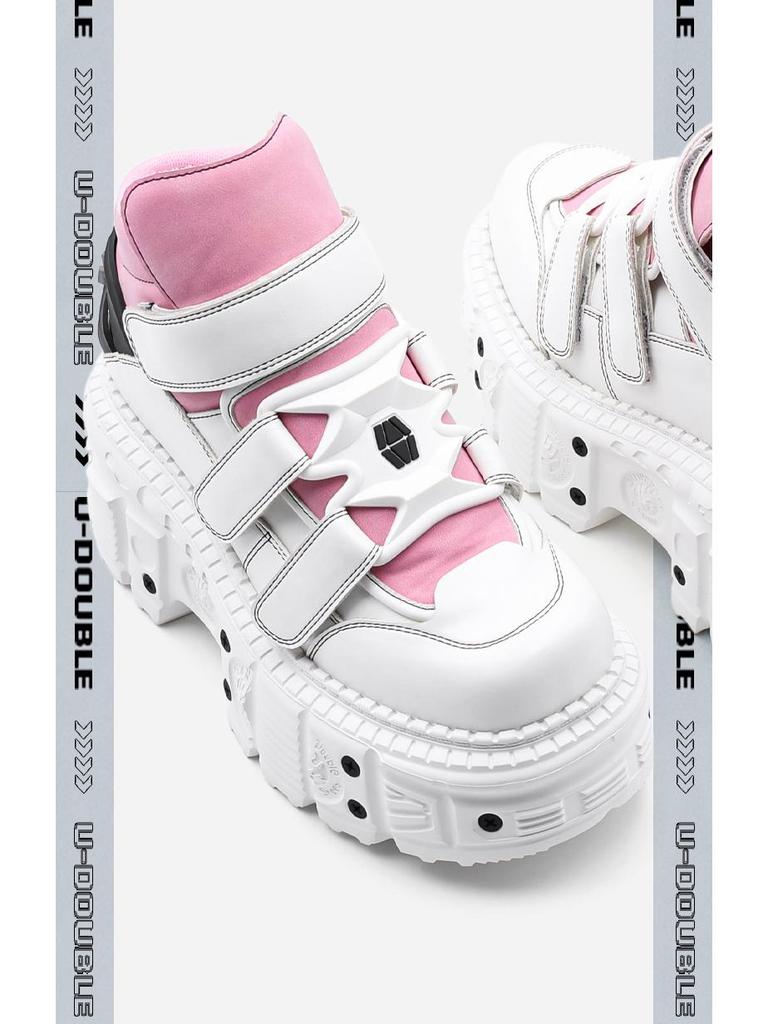 Unisex High-Top Platform Punk Boots: Thick-Sole, Height-Boosting Summer Shoes