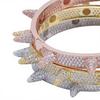 Euro-American Cross-Border Hot-Selling Hip-Hop Punk Style Rivet Full-Blown Zircon Iron Bracelet Personalized Trendy