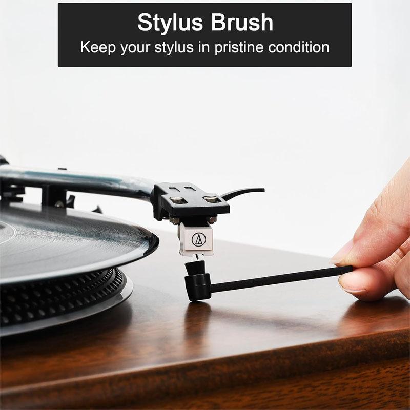 Vinyl Record Cleaning Brush Set  Velvet Brush, Microfiber Brush  Black Liquid Record Cleaner  Small Brush