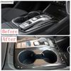 Central Control Gear Shift Panel Water Cup Frame Decoration Cover Trim For Tucson NX4  -  ABS Carbon Fiber Accessories