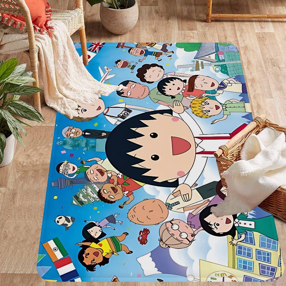 Anime C-Chibimaruko C-han Floor Mat INS Style Soft Bedroom Floor House Laundry Room Mat Anti-skid Household Carpets