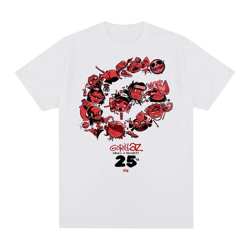 

Gorillaz 25th Anniversary Red G Character Collage Vintage T-Shirt, Unisex Virtual Band Fan Streetwear Tee, 100% Cotton Casual Short Sleeve Top 4XL