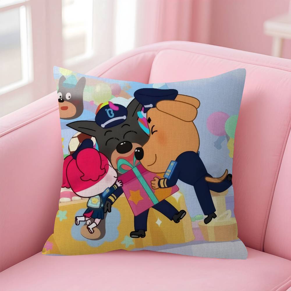 Cartoon S-Veiligheid Sheriff L-Labrador Gepersonaliseerde Kussensloop Kinderkamer Wilde Feest Decor Kussensloop Kinder Verjaardag Douche Cadeau