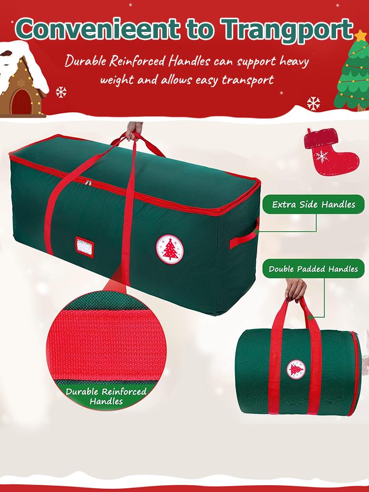 Christmas Tree Storage Bag Waterproof Zippered Bag Holiday Decorations Dustproof Cover Pouch for Costume Props Party Supplies