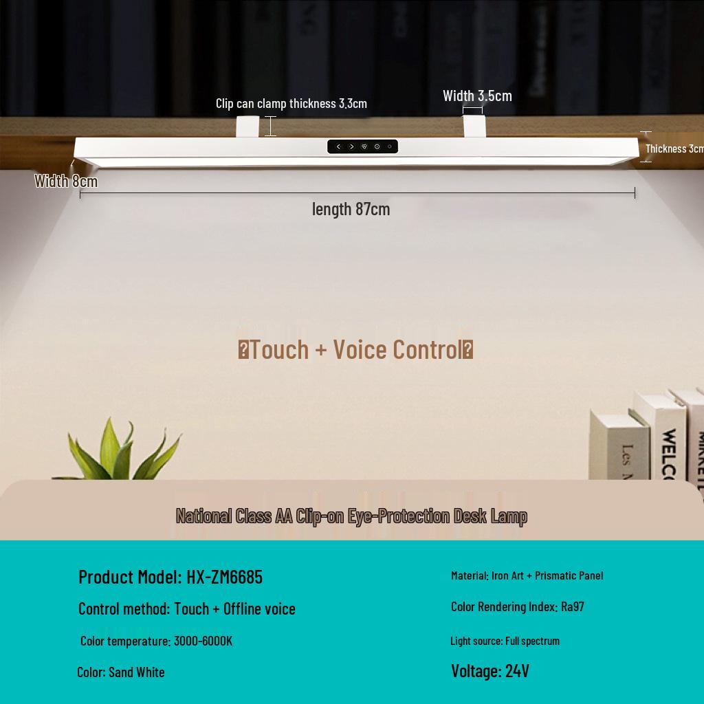 

Full Spectrum Touchable LED Desk Lamp for Kids - Eye-Protecting Study Light for Reading and Dormitories