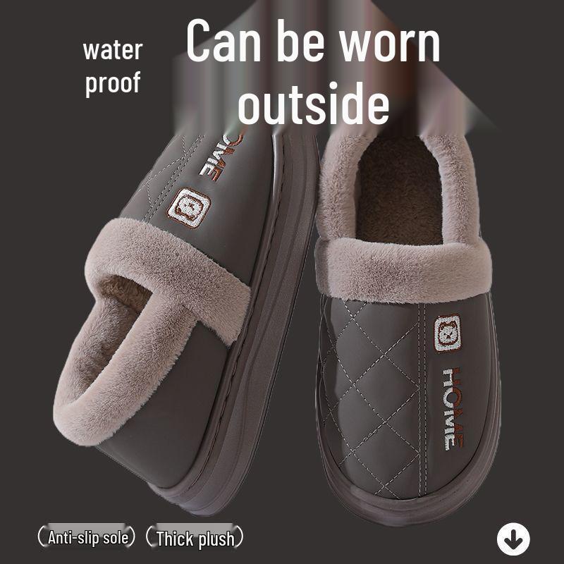 2025 Winter Wasserdichte Baumwollpantoffeln: Dicke Sohle, Rutschfest, Fersenbedeckend, Indoor- & Outdoor-Schuhe für Damen & Herren
