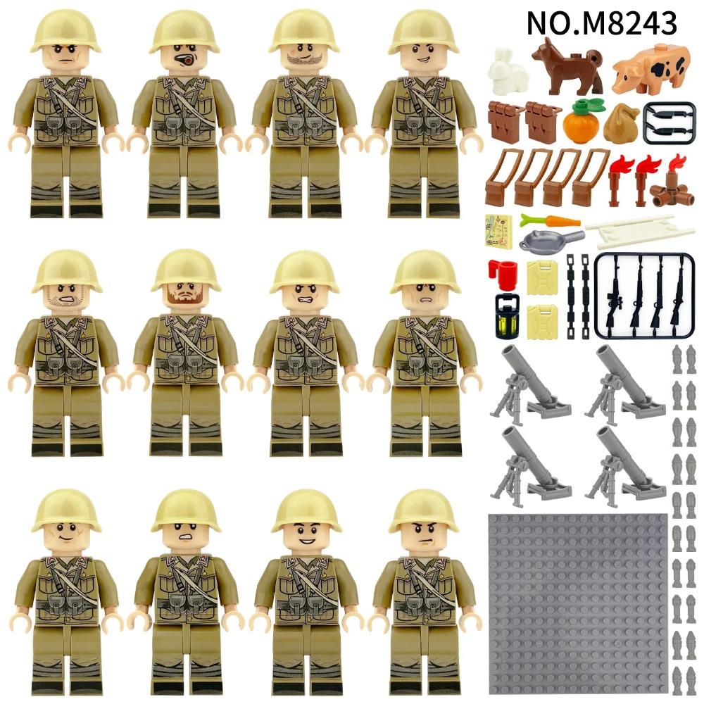 Luohan Knight Italian Field Army Island Gang Children Assembled Small Particles of Building Blocks Educational Boy Toys Dolls