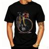 Unisexs Black White Bicycle Print Tshirt Casual Short Sleeve Top For Cycling Fans