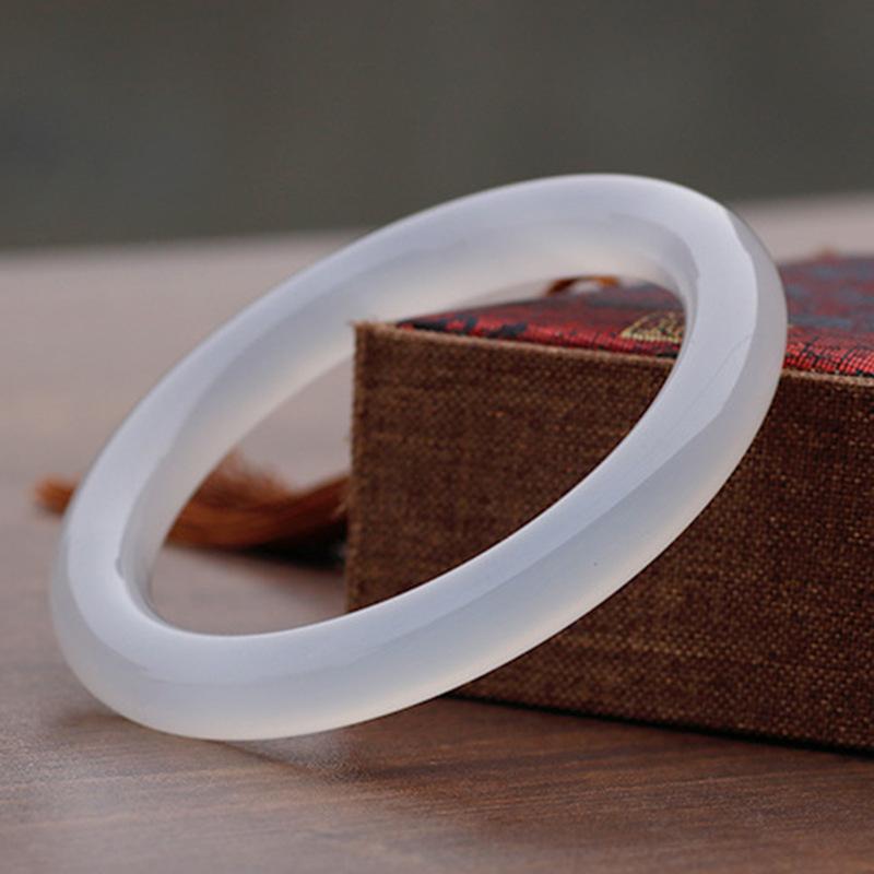 

Браслет из натурального ледяного халцедона, модный браслет с агатовым амулетом, нефритовый браслет для женщин, подарок 64-66mm