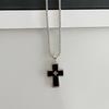 4PCS Gothic Style Thorn Love Necklace Set Prayer Deep Brown Cross Necklace Set Punk Style Personality Crucifix Pendant Chain