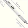 6-in-1 Heavy-Duty Multitool Pen - Water-Resistant, Retractable, Metal Construction With Medium Point, Ballpoint Pen, Ruler, Stylus, Level, Screwdriver