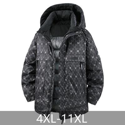 Plus Size 4XL-11XL Fashion Men's Parkas Winter Coat Hooded Casual Loose Thick Warm Oversize Outerwears Men Jackets