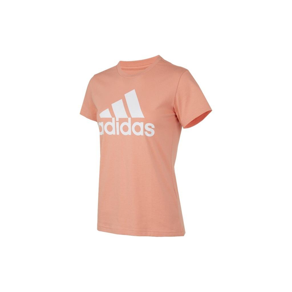 adidas T Shirts Women's Pink Crew Neck Moderate Straight Fit H07810