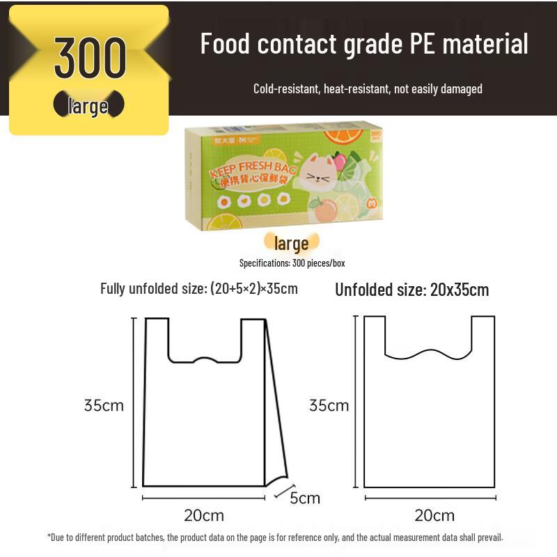 COOKER KING Food-Grade Vest-Style Fresh-Keeping Bags